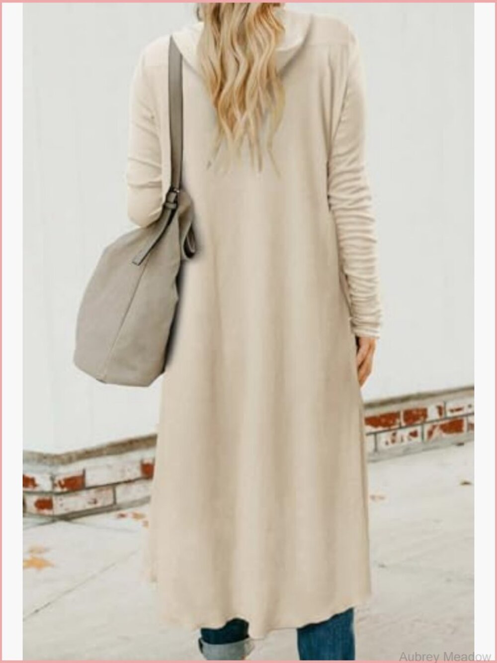 Hooded Long Cardigan Open Front Lightweight with Pockets - Picture 3 of 6